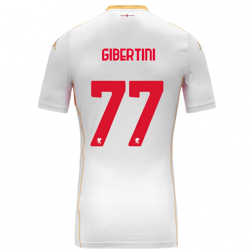 Danxen Donna Maglia Matteo Gibertini #77 Bianco Rosso Kit Gara Away 2025/26 Maglietta
