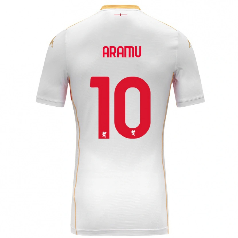 Danxen Donna Maglia Mattia Aramu #10 Bianco Rosso Kit Gara Away 2025/26 Maglietta