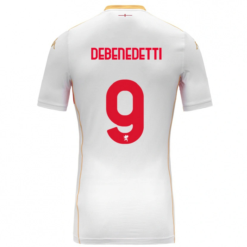 Danxen Donna Maglia Alessandro Debenedetti #9 Bianco Rosso Kit Gara Away 2025/26 Maglietta