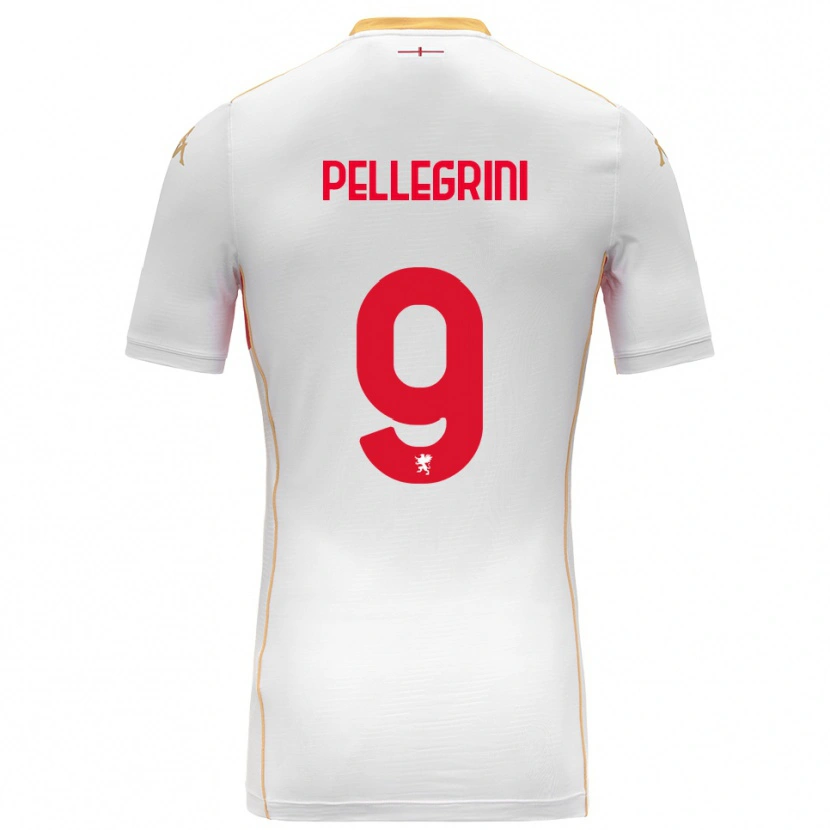 Danxen Donna Maglia Fernando Pellegrini #9 Bianco Rosso Kit Gara Away 2025/26 Maglietta