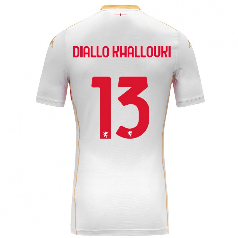 Danxen Donna Maglia Siaka Diallo Khallouki #13 Bianco Rosso Kit Gara Away 2025/26 Maglietta