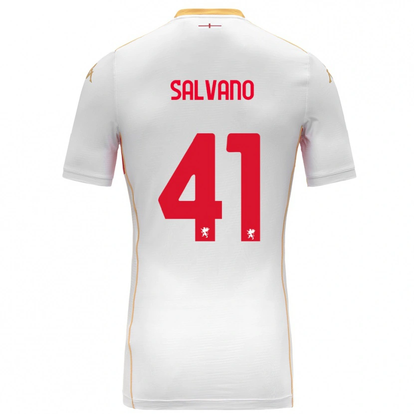 Danxen Donna Maglia Daniele Salvano #41 Bianco Rosso Kit Gara Away 2025/26 Maglietta