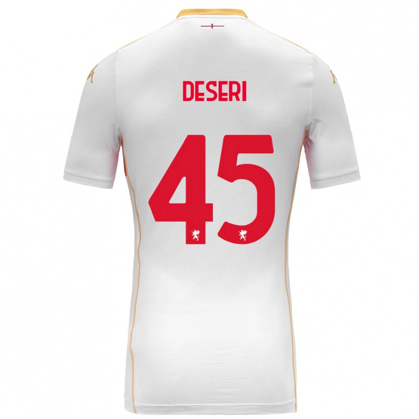 Danxen Donna Maglia Gracien Deseri #45 Bianco Rosso Kit Gara Away 2025/26 Maglietta