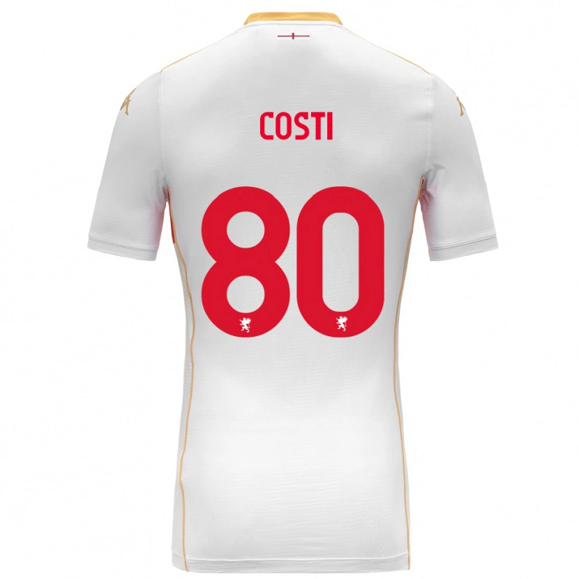 Danxen Donna Maglia Fabiana Costi #80 Bianco Rosso Kit Gara Away 2025/26 Maglietta