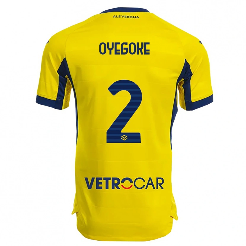 Danxen Donna Maglia Daniel Oyegoke #2 Giallo Blu Navy Kit Gara Away 2025/26 Maglietta