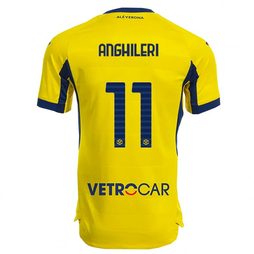 Danxen Donna Maglia Federica Anghileri #11 Giallo Blu Navy Kit Gara Away 2025/26 Maglietta