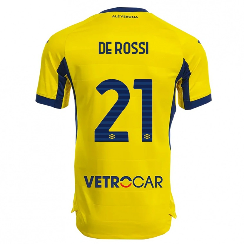 Danxen Donna Maglia Michele De Rossi #21 Giallo Blu Navy Kit Gara Away 2025/26 Maglietta