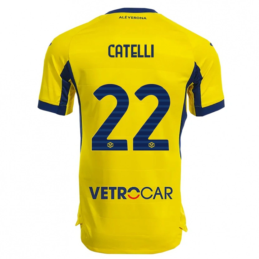 Danxen Donna Maglia Anna Catelli #22 Giallo Blu Navy Kit Gara Away 2025/26 Maglietta