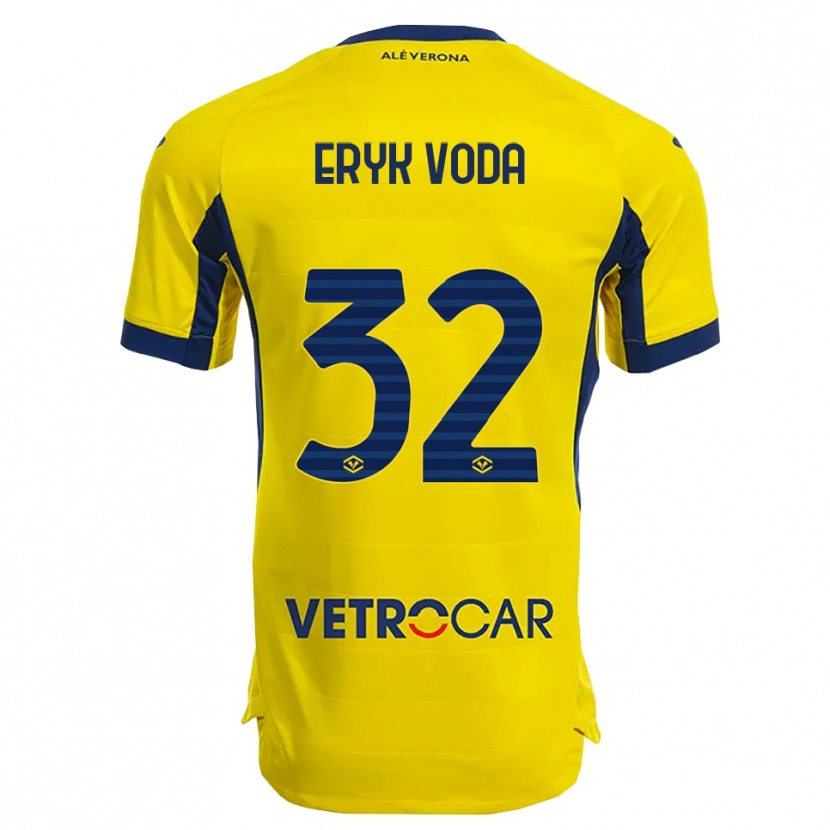 Danxen Donna Maglia Eryk Vodă #32 Giallo Blu Navy Kit Gara Away 2025/26 Maglietta