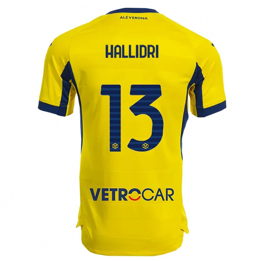 Danxen Donna Maglia Fabian Hallidri #13 Giallo Blu Navy Kit Gara Away 2025/26 Maglietta