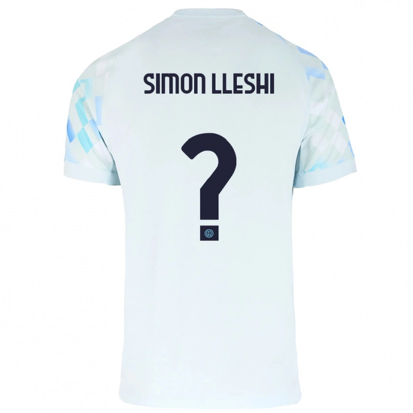 Danxen Donna Maglia Simon Lleshi #0 Bianco Blu Kit Gara Away 2025/26 Maglietta