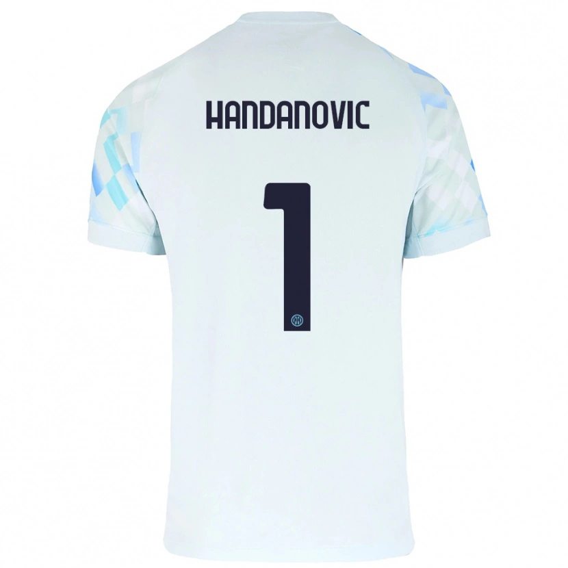 Danxen Donna Maglia Samir Handanovic #1 Bianco Blu Kit Gara Away 2025/26 Maglietta