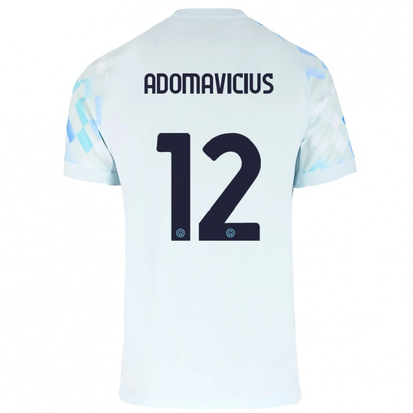 Danxen Donna Maglia Henrikas Adomavicius #12 Bianco Blu Kit Gara Away 2025/26 Maglietta