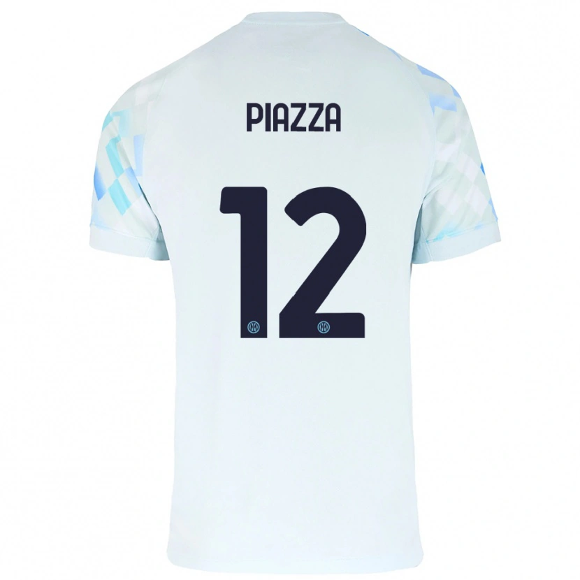 Danxen Donna Maglia Alessia Piazza #12 Bianco Blu Kit Gara Away 2025/26 Maglietta