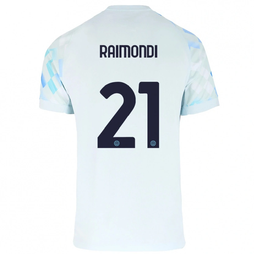 Danxen Donna Maglia Paolo Raimondi #21 Bianco Blu Kit Gara Away 2025/26 Maglietta