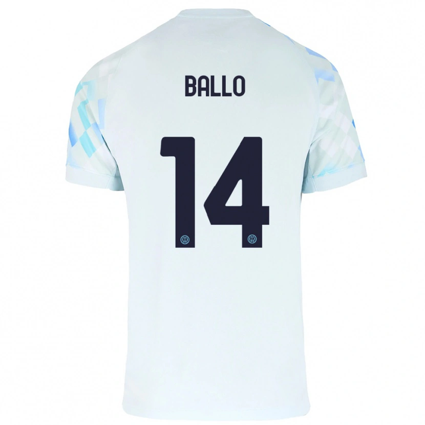 Danxen Donna Maglia Lamine Ballo #14 Bianco Blu Kit Gara Away 2025/26 Maglietta