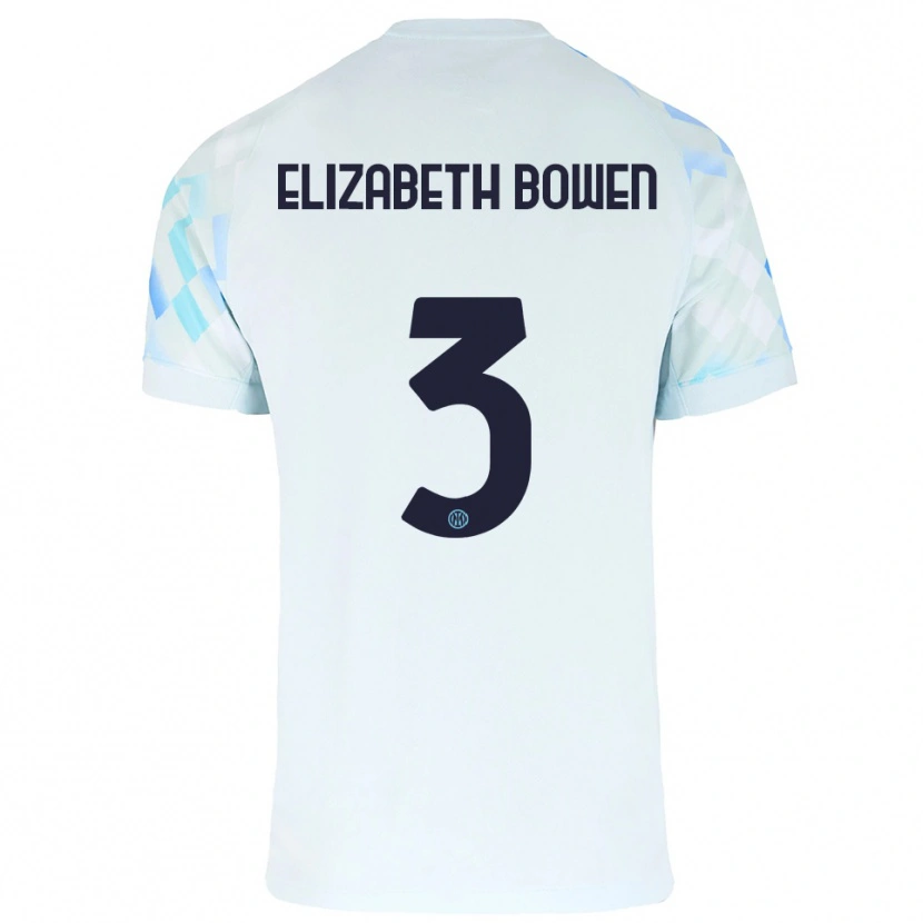 Danxen Donna Maglia Kate Elizabeth Bowen #3 Bianco Blu Kit Gara Away 2025/26 Maglietta