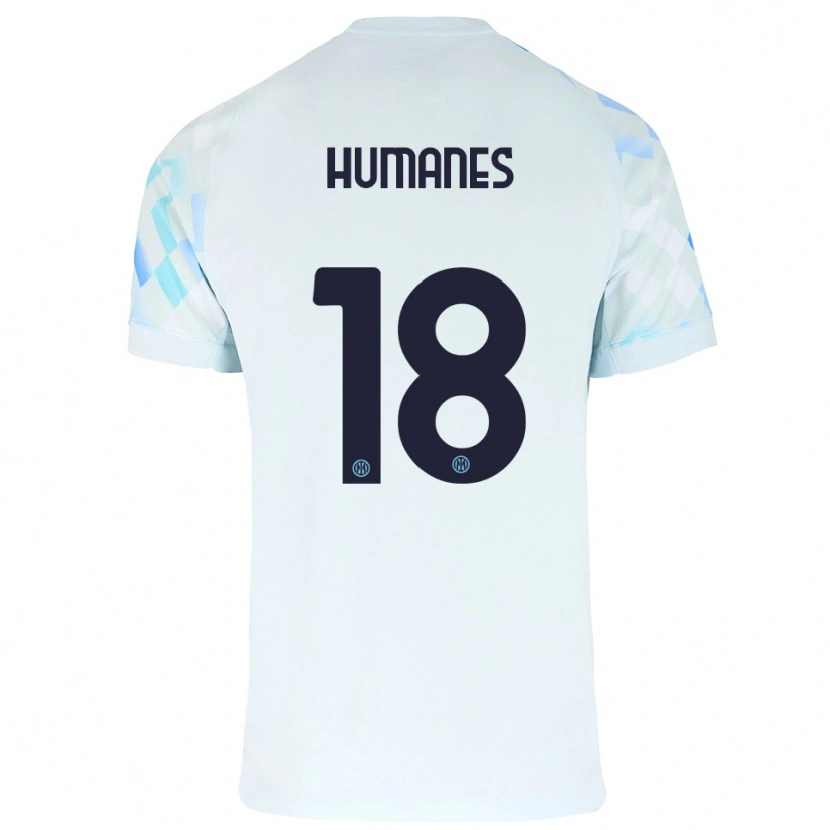 Danxen Donna Maglia Hugo Humanes #18 Bianco Blu Kit Gara Away 2025/26 Maglietta