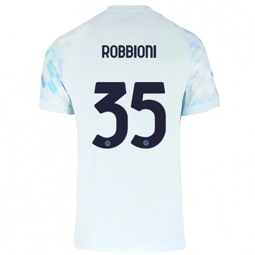 Danxen Donna Maglia Matilde Robbioni #35 Bianco Blu Kit Gara Away 2025/26 Maglietta