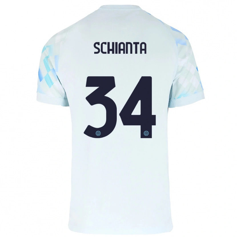 Danxen Donna Maglia Valentina Schianta #34 Bianco Blu Kit Gara Away 2025/26 Maglietta