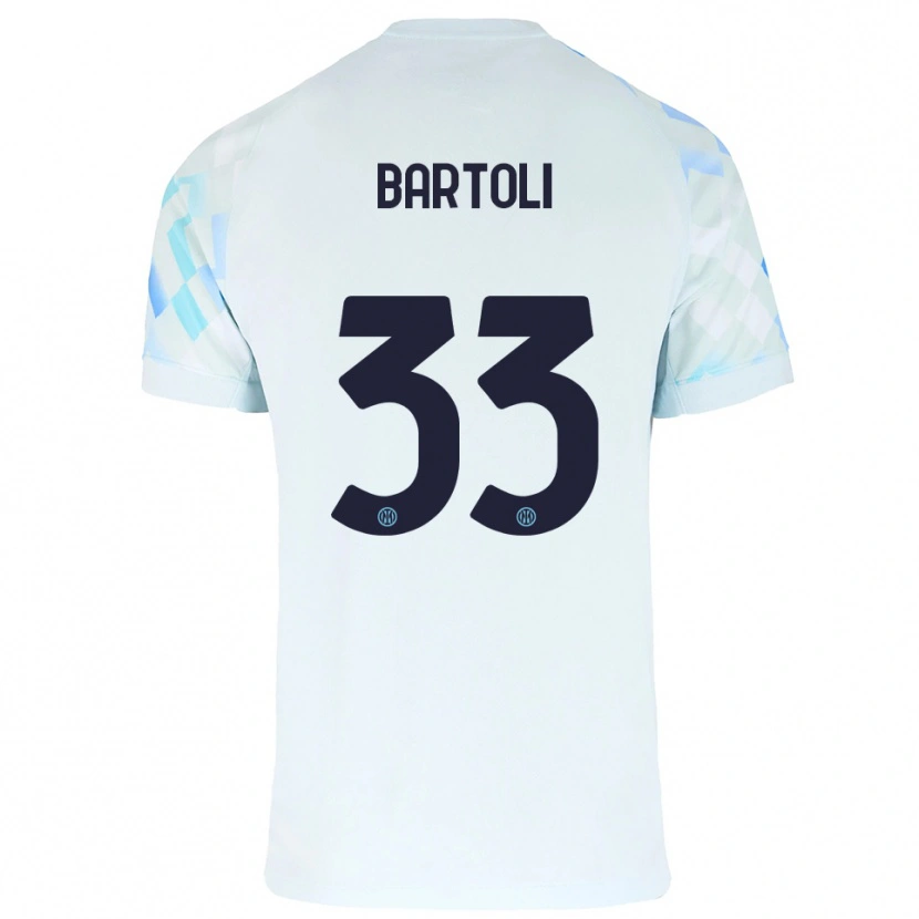 Danxen Donna Maglia Elisa Bartoli #33 Bianco Blu Kit Gara Away 2025/26 Maglietta