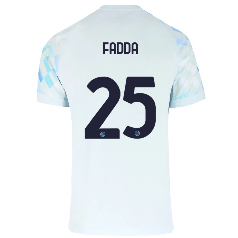 Danxen Donna Maglia Paola Fadda #25 Bianco Blu Kit Gara Away 2025/26 Maglietta