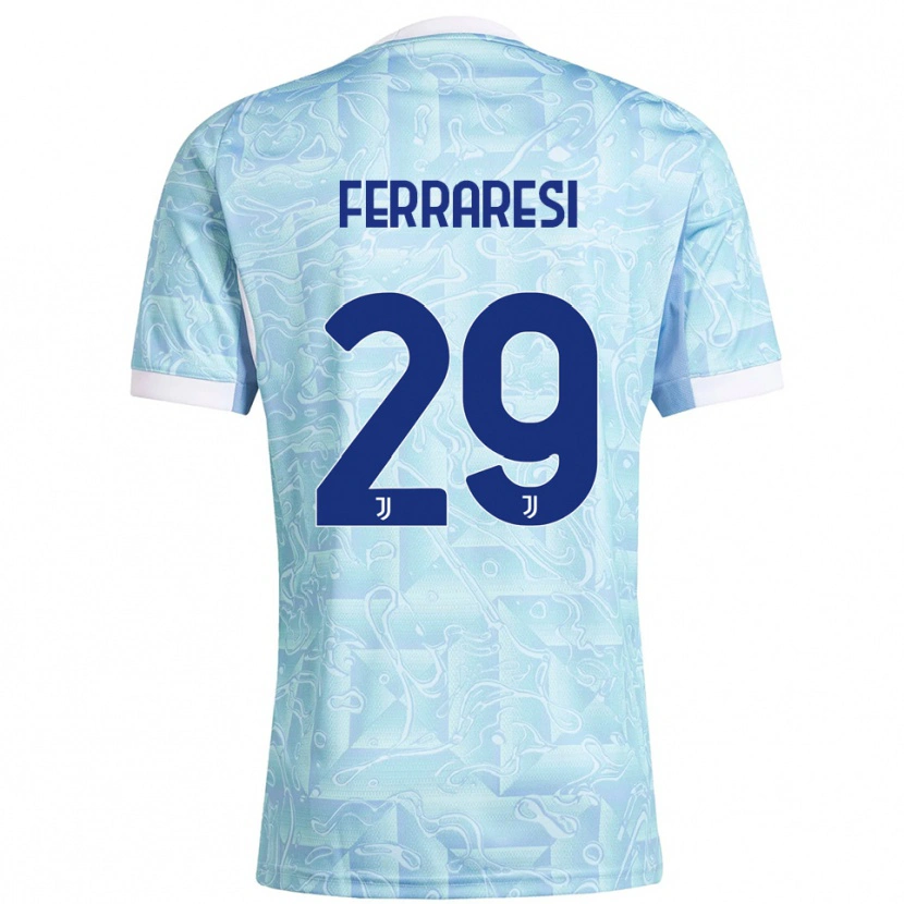 Danxen Donna Maglia Eleonora Ferraresi #29 Azzurro Giallo Kit Gara Away 2025/26 Maglietta