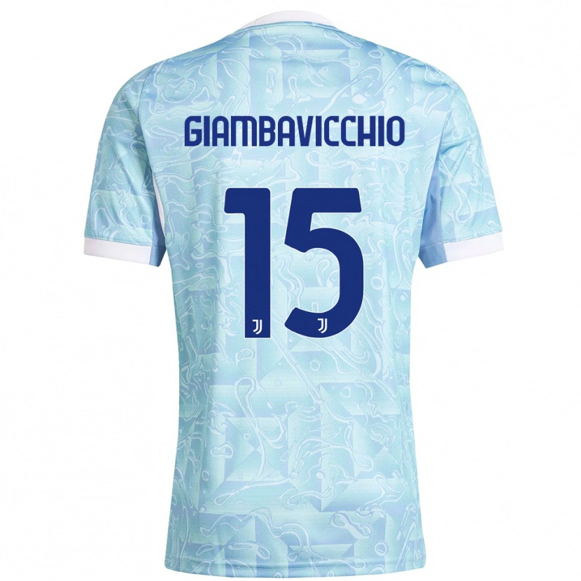 Danxen Donna Maglia Franco Giambavicchio #15 Azzurro Giallo Kit Gara Away 2025/26 Maglietta
