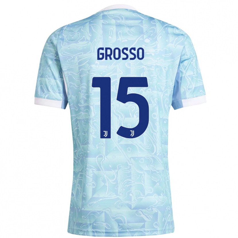 Danxen Donna Maglia Julia Grosso #15 Azzurro Giallo Kit Gara Away 2025/26 Maglietta