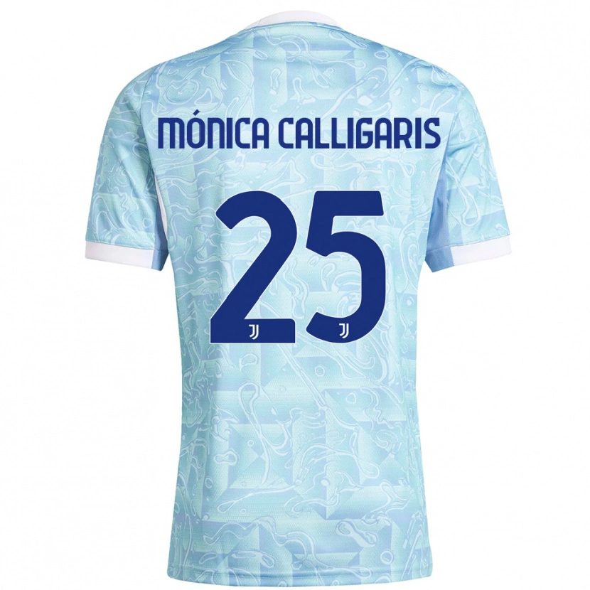 Danxen Donna Maglia Viola Mónica Calligaris #25 Azzurro Giallo Kit Gara Away 2025/26 Maglietta