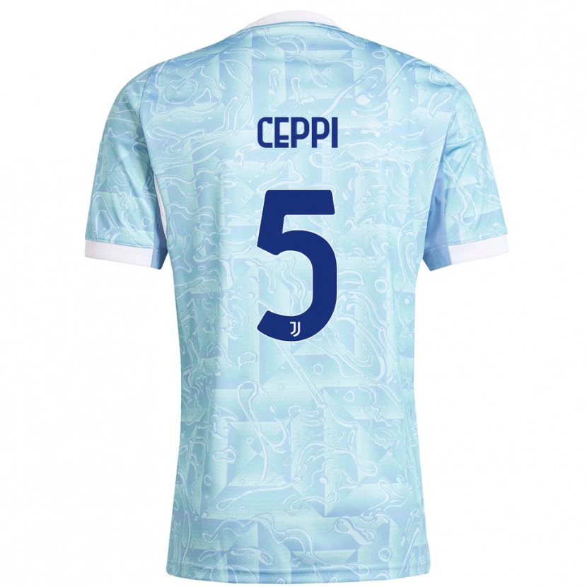 Danxen Donna Maglia Paolo Ceppi #5 Azzurro Giallo Kit Gara Away 2025/26 Maglietta
