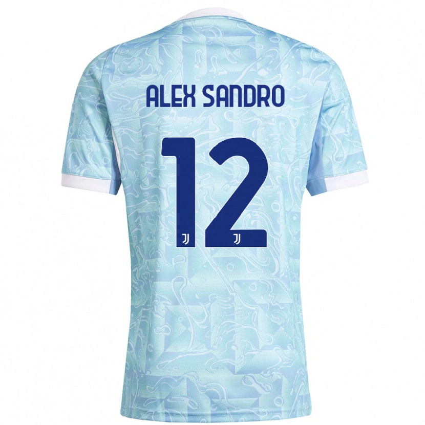 Danxen Donna Maglia Alex Sandro #12 Azzurro Giallo Kit Gara Away 2025/26 Maglietta