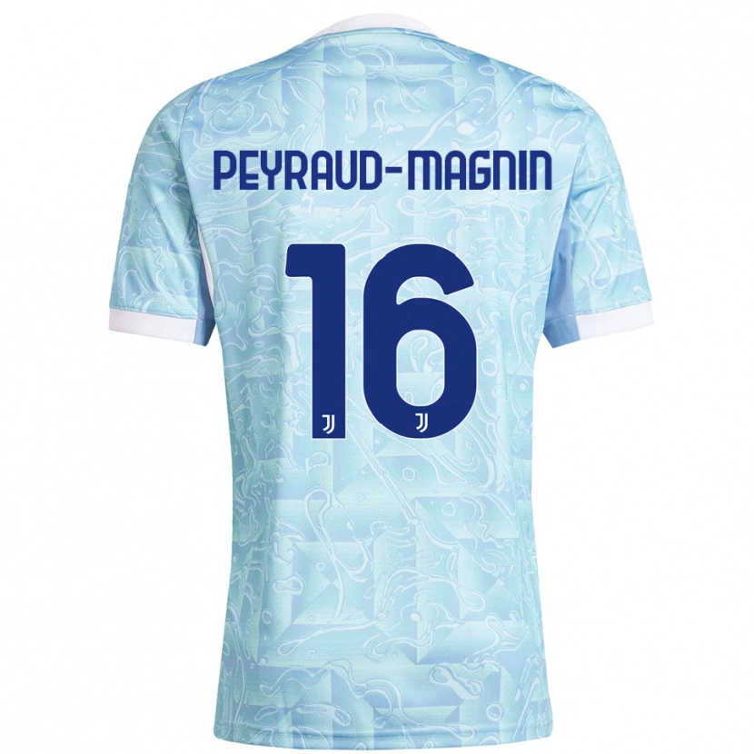 Danxen Donna Maglia Pauline Camille Peyraud-Magnin #16 Azzurro Giallo Kit Gara Away 2025/26 Maglietta