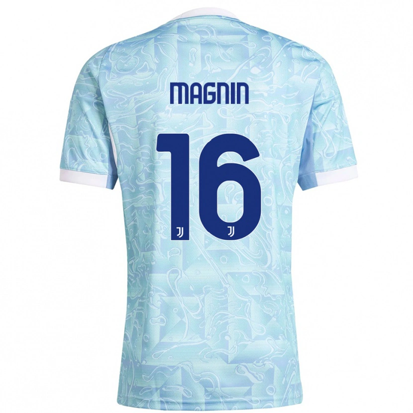 Danxen Donna Maglia Pauline Peyraud-Magnin #16 Azzurro Giallo Kit Gara Away 2025/26 Maglietta
