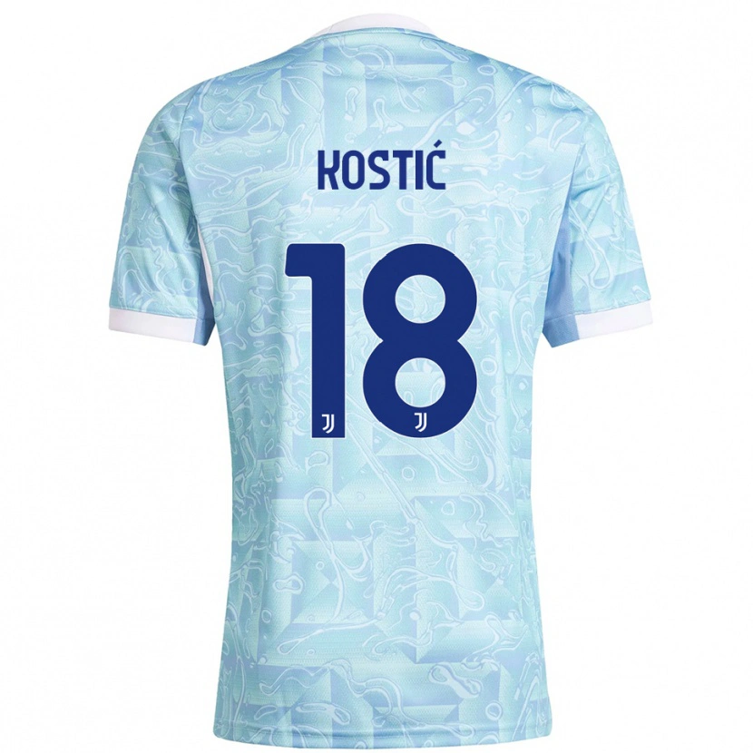 Danxen Donna Maglia Filip Kostić #18 Azzurro Giallo Kit Gara Away 2025/26 Maglietta