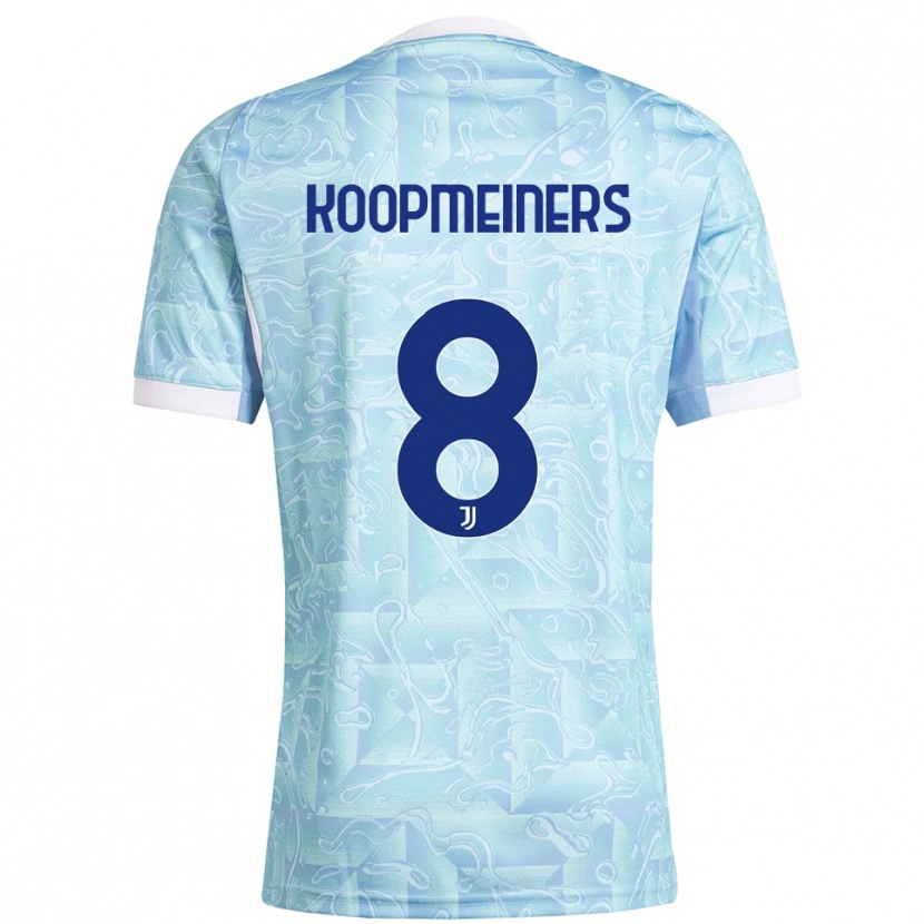 Danxen Donna Maglia Teun Koopmeiners #8 Azzurro Giallo Kit Gara Away 2025/26 Maglietta