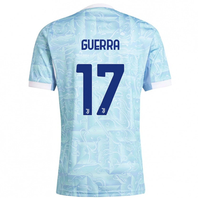 Danxen Donna Maglia Simone Guerra #17 Azzurro Giallo Kit Gara Away 2025/26 Maglietta