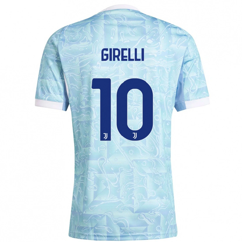 Danxen Donna Maglia Cristiana Girelli #10 Azzurro Giallo Kit Gara Away 2025/26 Maglietta