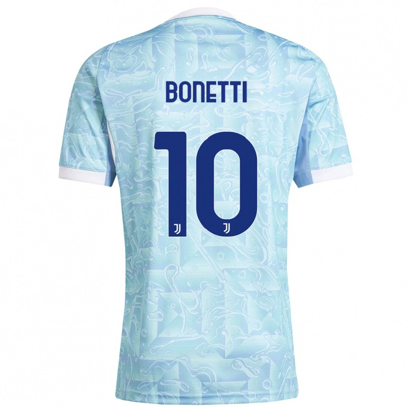 Danxen Donna Maglia Andrea Bonetti #10 Azzurro Giallo Kit Gara Away 2025/26 Maglietta