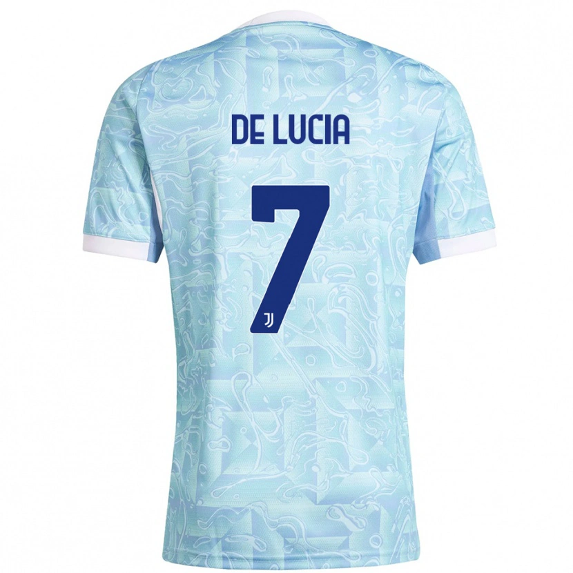 Danxen Donna Maglia Raffaele De Lucia #7 Azzurro Giallo Kit Gara Away 2025/26 Maglietta