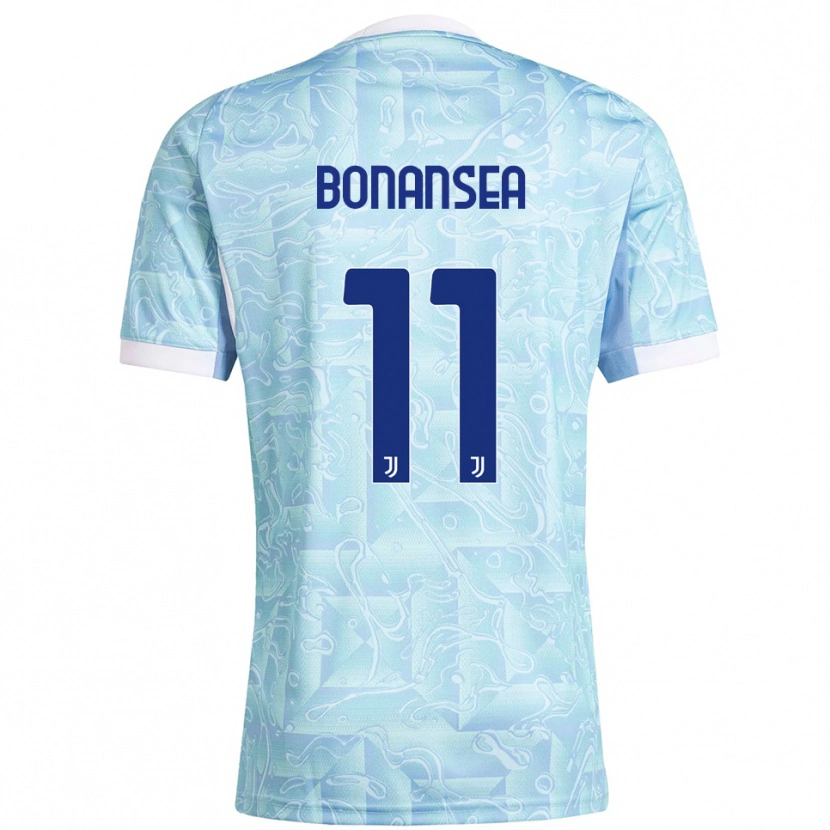 Danxen Donna Maglia Barbara Bonansea #11 Azzurro Giallo Kit Gara Away 2025/26 Maglietta