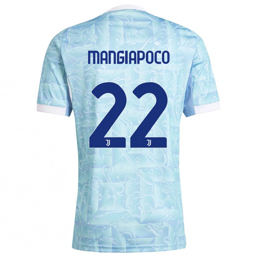 Danxen Donna Maglia Stefano Mangiapoco #22 Azzurro Giallo Kit Gara Away 2025/26 Maglietta