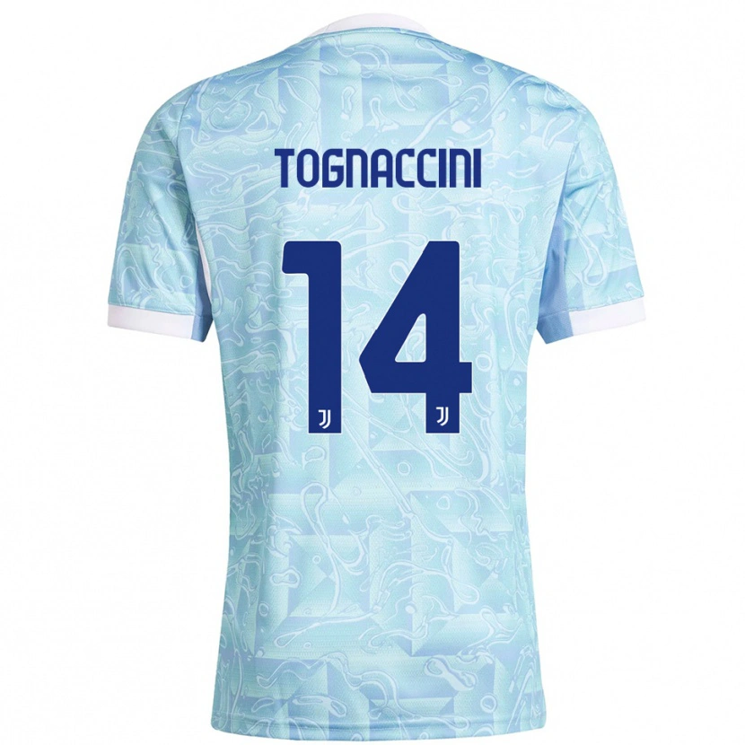 Danxen Donna Maglia Vittorio Tognaccini #14 Azzurro Giallo Kit Gara Away 2025/26 Maglietta