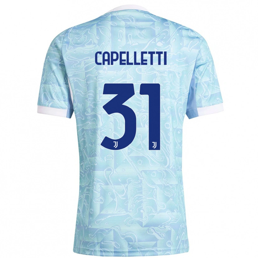Danxen Donna Maglia Alessia Capelletti #31 Azzurro Giallo Kit Gara Away 2025/26 Maglietta