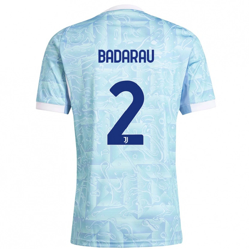 Danxen Donna Maglia Fabio Bădărău #2 Azzurro Giallo Kit Gara Away 2025/26 Maglietta