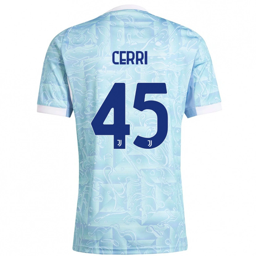 Danxen Donna Maglia Leonardo Cerri #45 Azzurro Giallo Kit Gara Away 2025/26 Maglietta