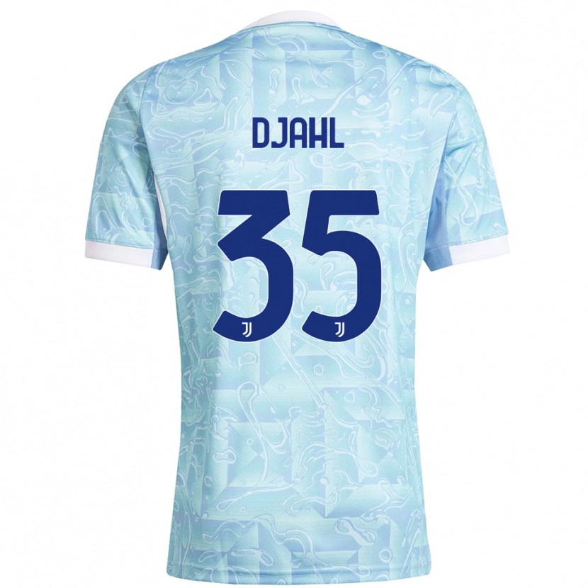 Danxen Donna Maglia Rayan Djahl #35 Azzurro Giallo Kit Gara Away 2025/26 Maglietta