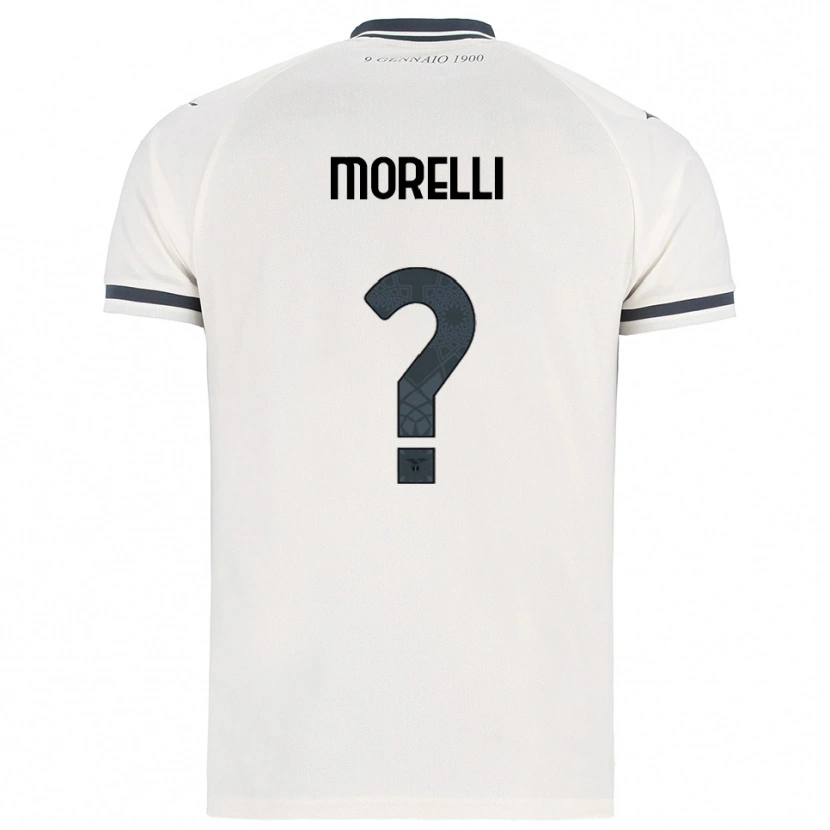 Danxen Donna Maglia Manuel Morelli #0 Bianco Blu Navy Kit Gara Away 2025/26 Maglietta