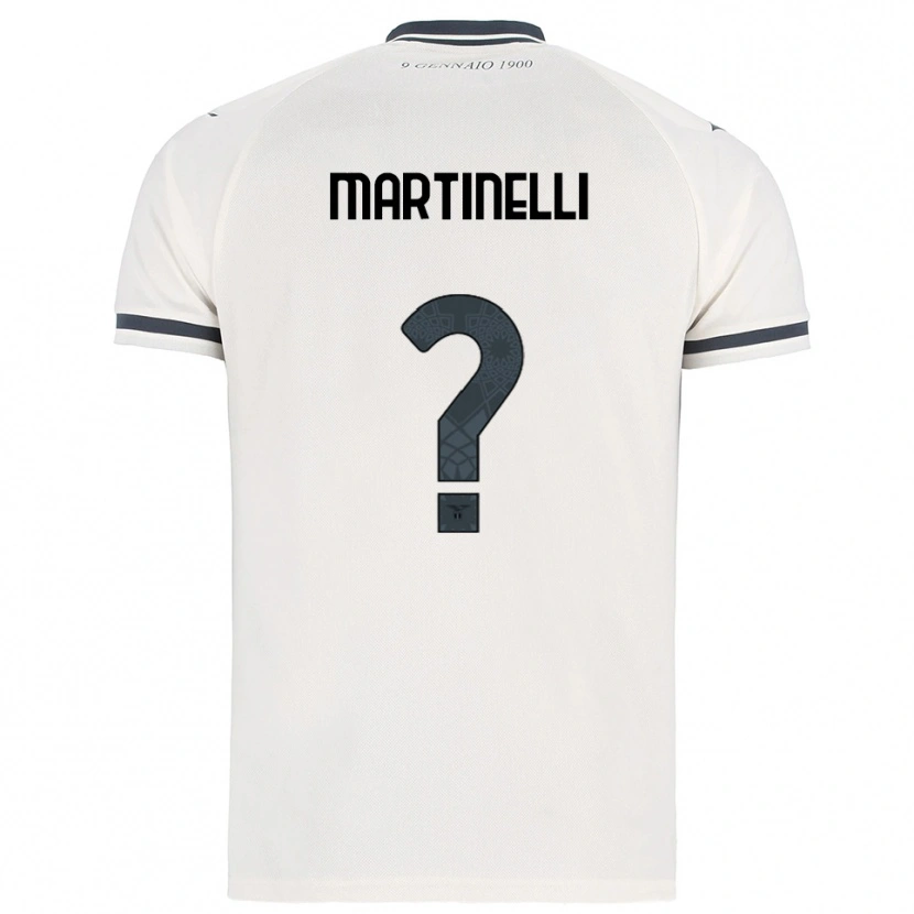 Danxen Donna Maglia Leonardo Martinelli #0 Bianco Blu Navy Kit Gara Away 2025/26 Maglietta
