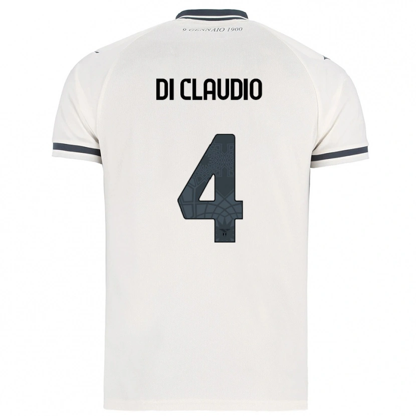 Danxen Donna Maglia Federico Di Claudio #4 Bianco Blu Navy Kit Gara Away 2025/26 Maglietta